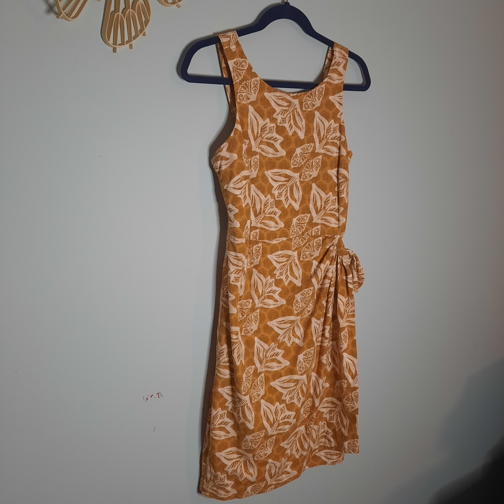 Pataloha By‎ Patagonia Sz 4, Hawaiian Sleeveless Floral Midi Dress w/ Tie-Waist